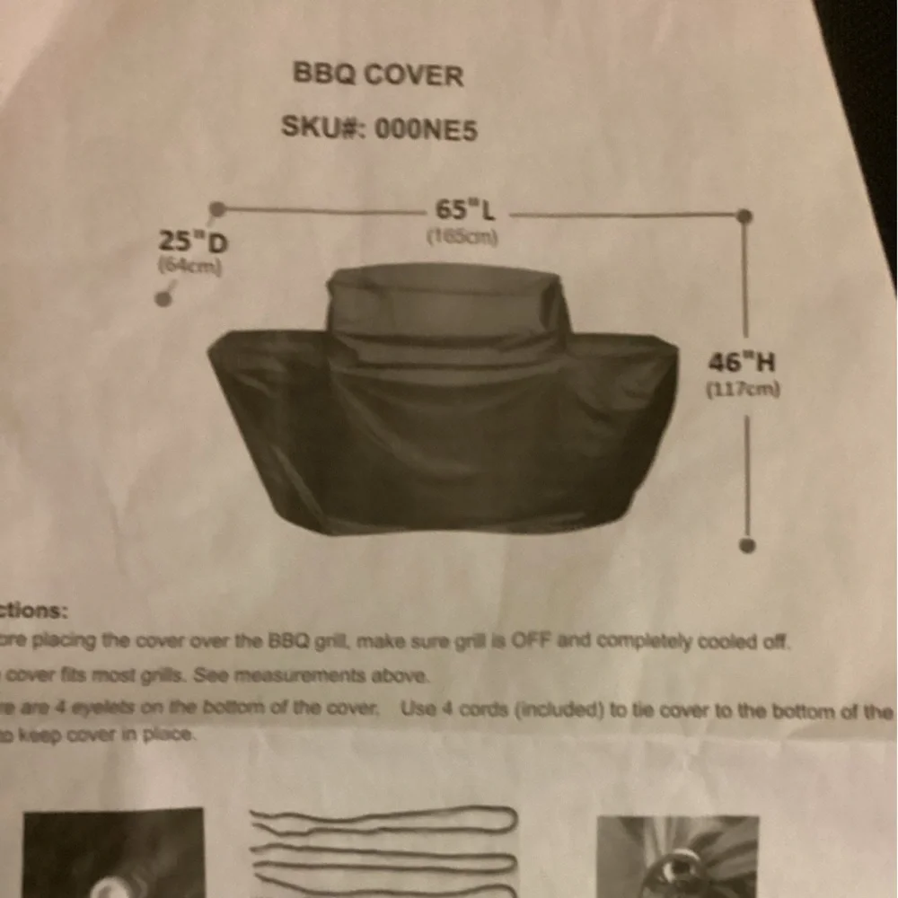 Universal BBQ Cover 65”L 25”D46”H